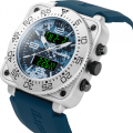 Retail: R3,999.00 INFANTRY MILITARY CO. Men`s Tank ACU Silicon 47mm BIG Dual Movement Watch Blue NEW
