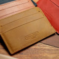 TOM and FRED London® Federucci CAMEL TAN Genuine British Leather Card Holder