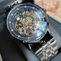 Retail: R2,599.00 TEVISE ® Men`s Steel Skeleton Automatic Diamante Edition Watch BRAND NEW