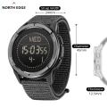 tactical watch compass and carbon fibre NORTH EDGE mountain ALPS Watch Black Nylon brand new