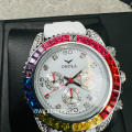 read b4 bid!! R1,499.00 ONOLA Sugar Crystal 43mm Zircon Watch SNOW Silicone