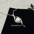 BRITISH JEWELLERS Freshwater Pearl Bow Pendant with Swarovski Elements® + Chain