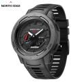 NORTH EDGE TACTICAL WATCH +carbon fibre, alarm, world timer, stop watch SLATE BLACK