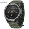 tactical watch compass, CARBON FIBER!! NORTH EDGE mountain ALPS Watch Green Nylon brand new