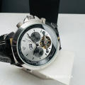 non functional Yves Camani genuine leather silver surfer watch