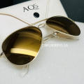 Aquaswiss Men`s Luxury James Maverick Gold Brown Mirror Aviator Sunglasses