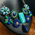 AMRITA NEW YORK Women`s Vivacious Austrian Crystal and Resin Evening Necklace Blue/Turquoise/Green