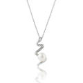 BRITISH JEWELLERS Devition Freshwater Pearl Bow Pendant with Swarovski Elements® + Chain