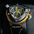 Tonino Lamborghini Men`s SPYDER Silver / Yellow Chronograph Watch NEW 100% GENUINE