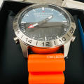 NORTH EDGE Gavia Watch Pilot and Diver Tactical | Silicone Orange Strap