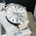 BREDA Mens 43mm Big Tick NYC White Silicone Strap Watch