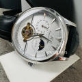 Kronen & Sohne Men`s Classic Leather Moonphase Kinetic Automatic Watch