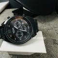 MEGIR Mens Slim Chronometer Date 43mm Stainless Steel Black Oyster Watch