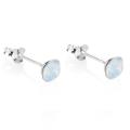 BRITISH JEWELLERS Opal White gold plated Earrings Made with Swarovski Elements®