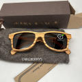 SCHWOOD Mens CANBY Premium Luxury Carbon Infused Zebrawood Polarized Sunglasses