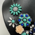 Amrita New York Women Jardin De Fleurs Bib Blue/Turquoise Necklace
