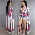 Printed split Romper Dress
