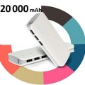 Universal 20 000mAh Power Bank with 3 x USB Ports. Fast Charge. Built in Torch.
