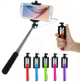 Plug-In Selfie Stick. Extendable Handle With Holder For All Mobile Phones. Assorted colors available
