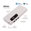 Universal 10 000mAh Power Bank with Built in Lamp. 3 x USB ports. Assorted colors available.
