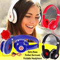 Super Bass Headphones. HD voice. Available in Black, Blue, Red and White color.