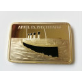 1912 RMS Titanic 100YR Anniversary 1oz .999 24K Pure Gold Layered Bullion Bar