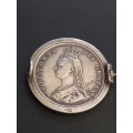 Beautiful sterling silver 1887 Florin Brooch