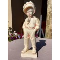 SIGNED ARTA FINA LARGE (31CM HIGH) RESIN STATUE OF YOUNG BOY SMOKING PIPE