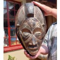 HIGHLY DESIRABLE AFRICAN TIKAR WOODEN MASK HAND CARVED CAMEROON 40CM HIGH