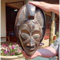 HIGHLY DESIRABLE AFRICAN TIKAR WOODEN MASK HAND CARVED CAMEROON 40CM HIGH