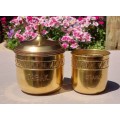 KMD ROYAL DAALDEROP DUTCH BRASS TABAK AND SIGAREN CONTAINERS c1900-1930