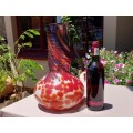 STUNNING LARGE (39CM HIGH) HAND BLOWN GLASS ART VASE WITH PONTIL MARK IN VERY GOOD CONDITION