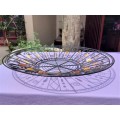 LARGE 50CM DIAMETER WIRE BASKET WITH GLASS BEAD DECORATIONS