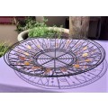 LARGE 50CM DIAMETER WIRE BASKET WITH GLASS BEAD DECORATIONS