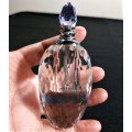 VINTAGE CHRYSTAL GLASS PERFUME BOTTLE WITH PURPLE COLOURED FACETTED STOPPER