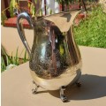 VERY HEAVY EPNS PITCHER WATER JUG WITH ENGRAVED FLORAL PATTERN