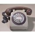 VINTAGE 1970S BRITISH POST OFFICE 746 GENERAL ELECTRIC ROTARY TELEPHONE TWO TONE BROWN AND GREY