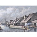 ANTIQUE 1820S SHEPHERD DESIGN AND HAVELL ENGRAVED PRINT WITH SOME HAND COLOURING  CITY BASIN REGENT