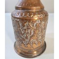 VINTAGE HAND ETCHED INDO ISLAMIC COPPER HOOKAH (TABACCO SMOKING) BASE BOTTLE