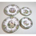 COPELAND SPODE BYRON PATTERN (1933-1969) DINNER, LUNCH AND DESERT PLATES AND FRUIT BOWL SET 1 OF 2
