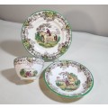 COPELAND SPODE BYRON PATTERN (1933-1969) HAND PAINTED LUNCH PLATE, CEREAL BOWL AND SUGAR BOWL