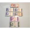 SEVEN OLD SA BANK NOTES FROM THE 2ND (1966-1977) AND 3RD (1978-1991) ISSUES - JAN VAN RIEBEECK