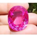 LARGE 50.35CT PINK TOPAZ GEMSTONE WITH OVAL CUT - STRONG RED UV FLUORESCENCE! - POSSIBLE SAPPHIRE!