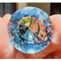 SKY BLUE TOPAZ LARGE 25.0CT GEMSTONE WITH BEAUTIFUL ROUND CUT - IRRADIATED FOR 3 MONTHS