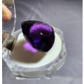 VIVID DARK PURPLE HUGE 43.54CT AMETHYST GEMSTONE WITH AN AMAZING TRILLION CUT (30 - 50 FACETS!)