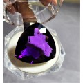 VIVID DARK PURPLE HUGE 43.54CT AMETHYST GEMSTONE WITH AN AMAZING TRILLION CUT (30 - 50 FACETS!)