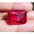 AMAZING LARGE 34,40CT REAL RED RUBY GEMSTONE  SCRATCH GLASS!  UV RED!  HIGH THERMAL CONDUCTIVITY!