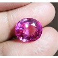 PINK 5,05CT SAPPHIRE WITH LOVELY OVAL CUT - UV RED! - THERMAL HIGH! - ONE OF 4 SAPPHIRES ON AUCTION