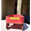 VINTAGE 1950S TRI-ANG RED PULL-ALONG TRAILER WHEELS TURNS SMOOTHLY
