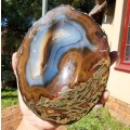 BEAUTIFUL LARGE BANDED AGATE TRAY  1ST OF TWO ON AUCTION